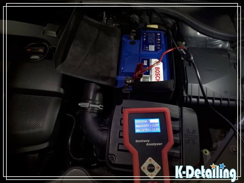 福斯 Golf MK5電瓶更換後進行發電機重負載檢測顯示電壓14.31