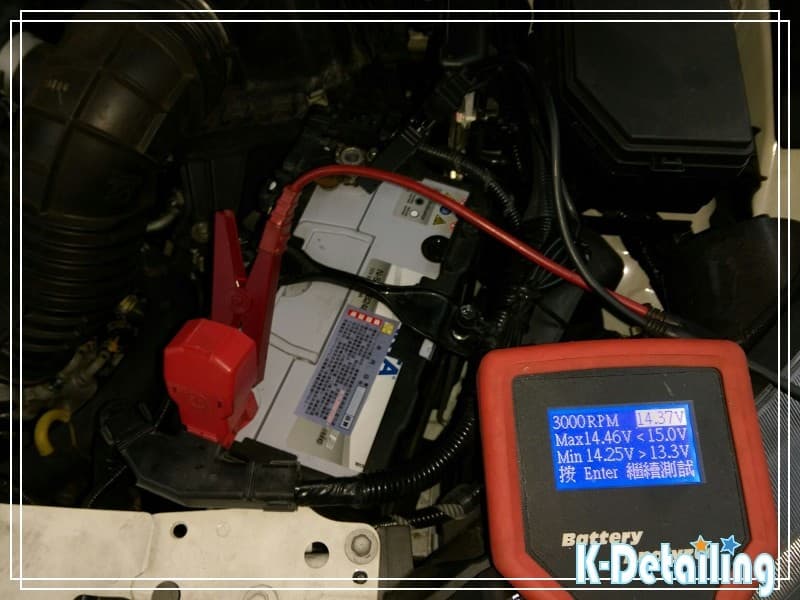HONDA CR-V 4代發電機日間電力檢測 HONDA本田2012~2017年出廠4代CRV電瓶更換後進行發電機日間電力負載檢測電壓14.37伏特.jpg