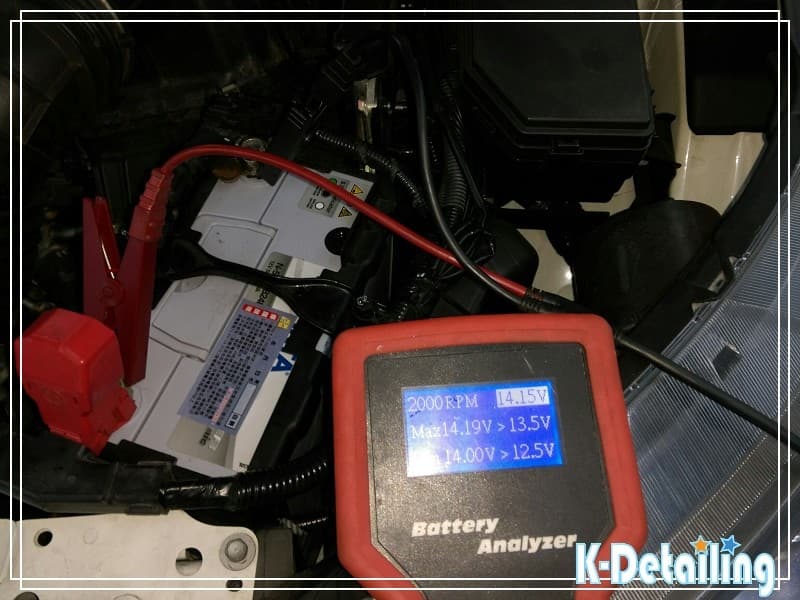 HONDA CR-V 4代發電機夜間電力檢測 HONDA本田2012~2017年出廠4代CRV電瓶更換後進行發電機夜間電力負載檢測電壓14.15伏特.jpg