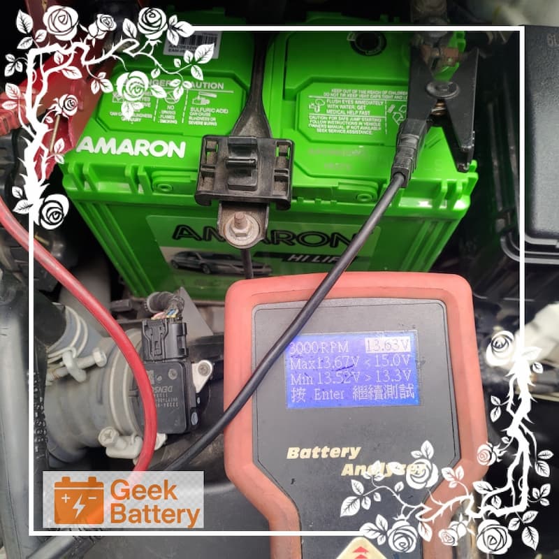 SIENTA電瓶更換發電機低負載測試顯示電壓 13.63V 數據正常