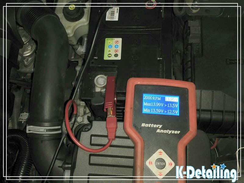 福斯 Golf MK6 發電機重負載回充檢測：電壓維持在 13.95V 充電效能優異