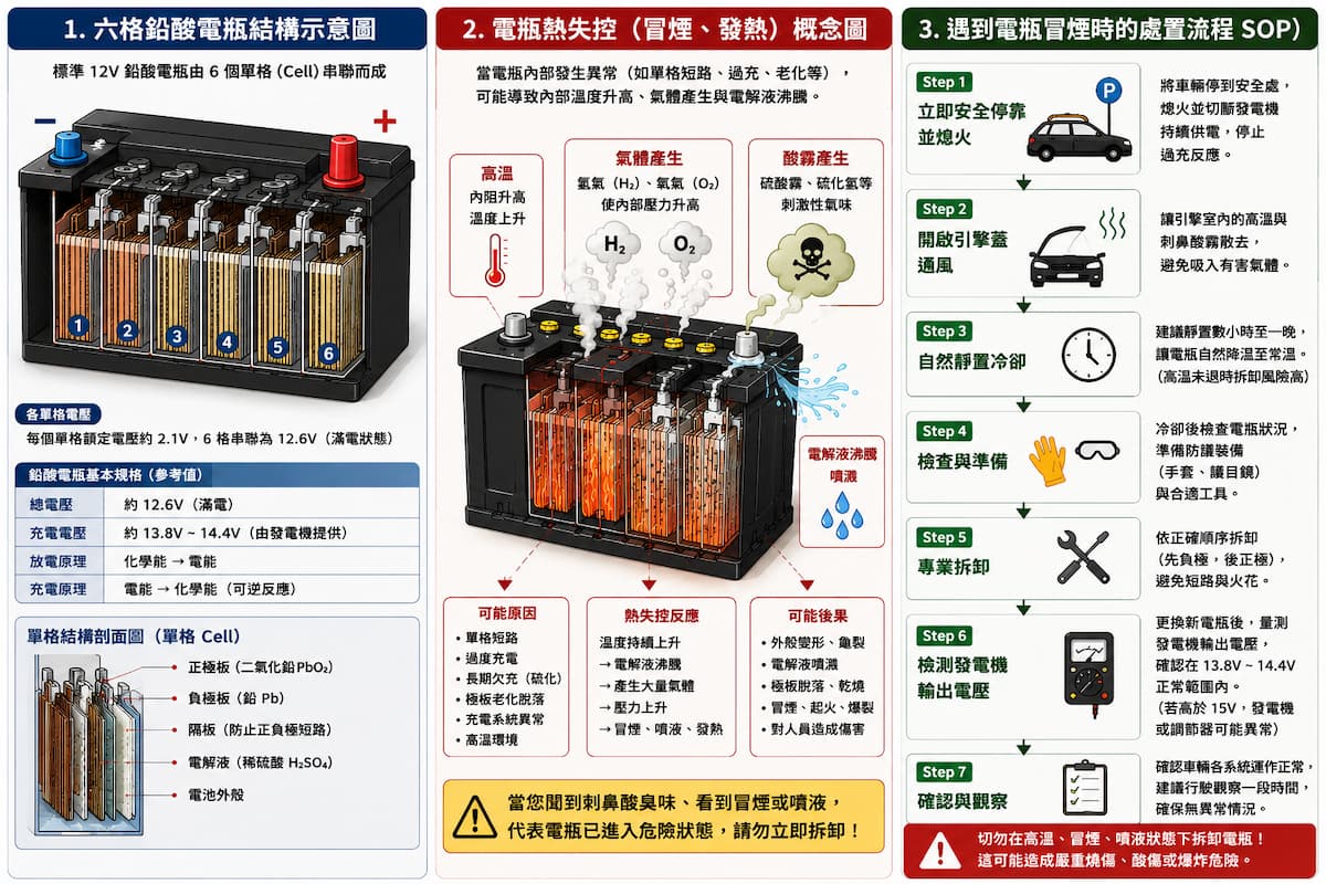 CR-V 6代電瓶冒煙、發燙怎麼辦？FB LN2 EFB異常原因與安全處置 SOP