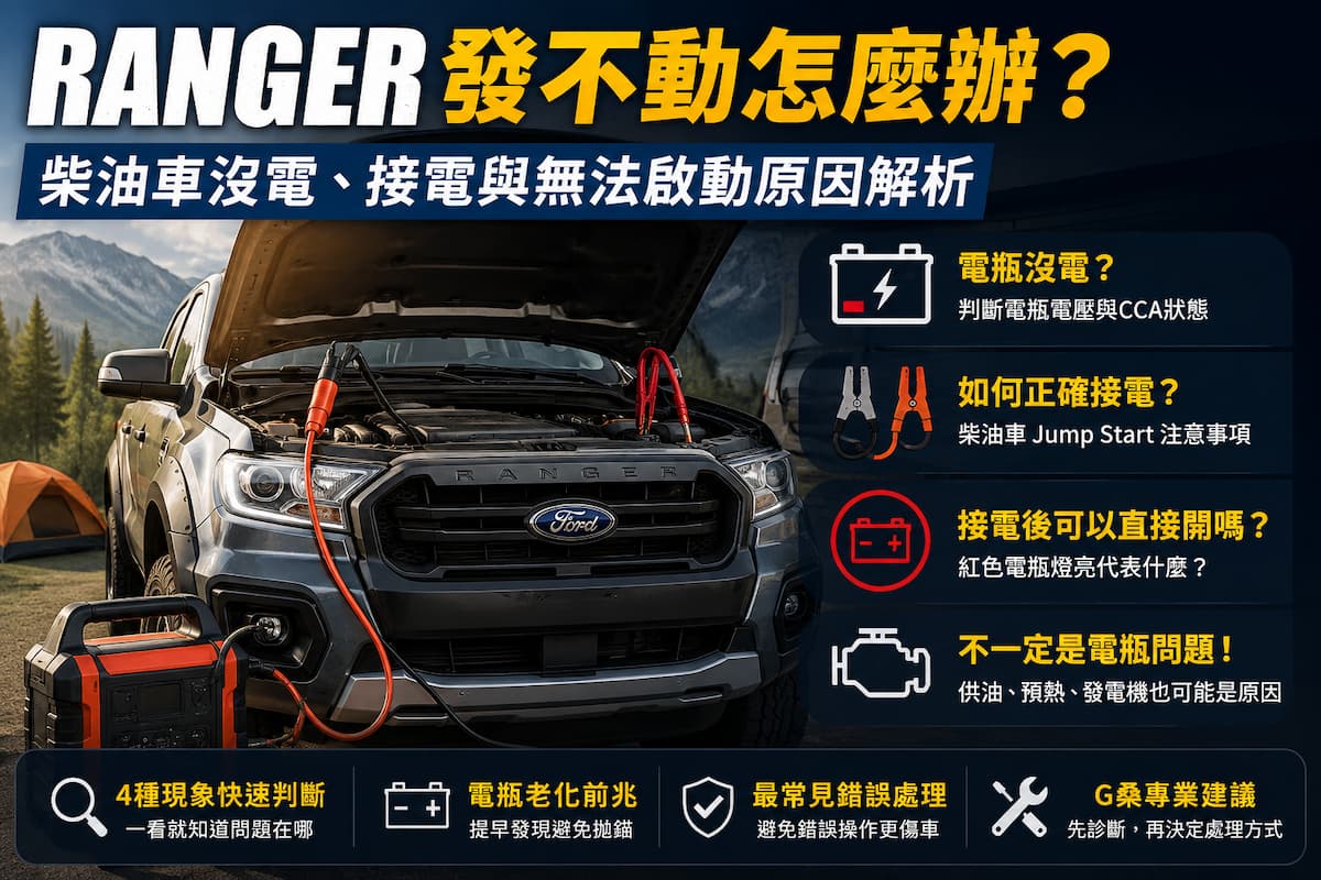 RANGER 發不動怎麼辦？柴油車沒電、接電與無法啟動原因解析