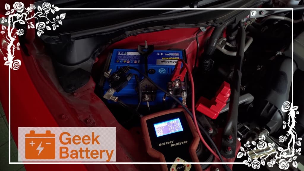Geek Battery 職人實測，全新 Kawasaki 85D23L 銀合金電瓶靜態數據 611 CCA，內阻 4.47mΩ 健康度 100%