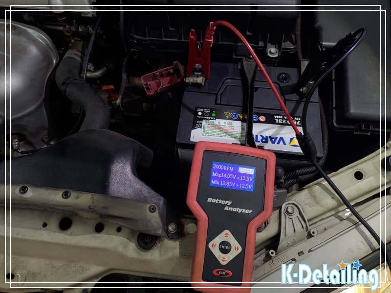 TOYOTA CAMRY 發電機 2000 RPM 回充電壓測試，實測數據 13.13V