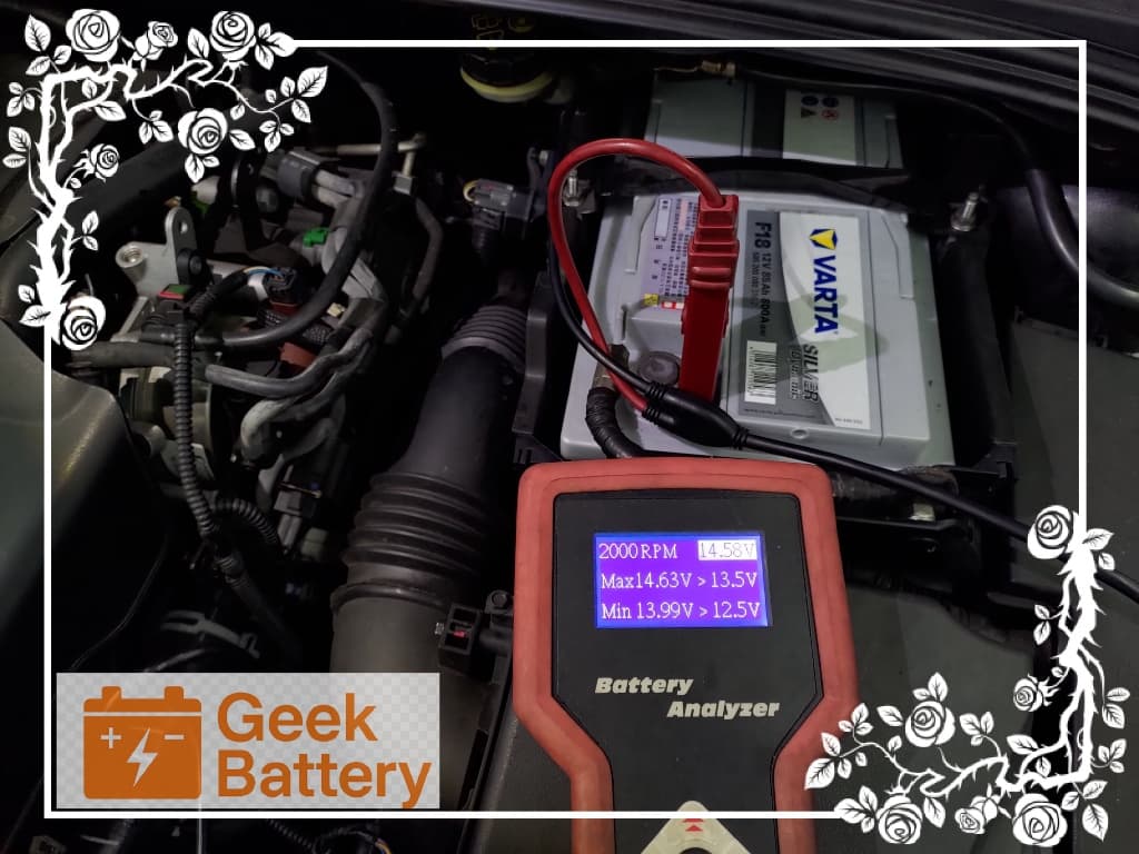 Focus MK3 TDCi 發電機 2000 RPM 回充電壓測試，實測數據 14.58V 平穩高效