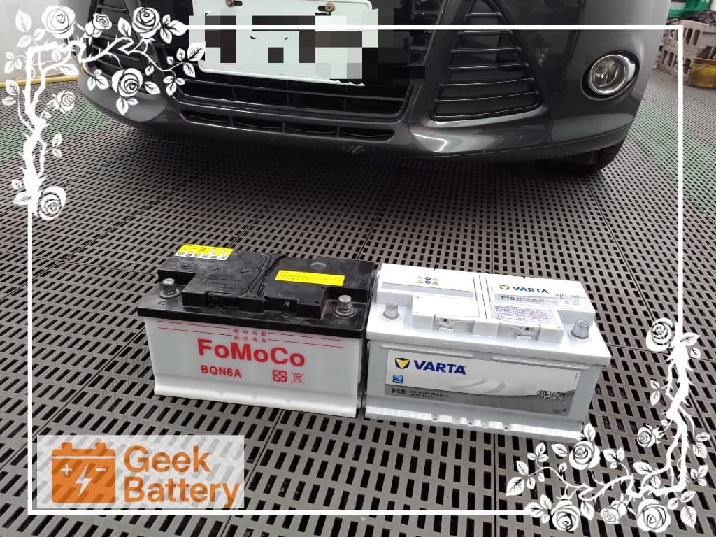 Ford Focus MK3 TDCi 電瓶更換，原車舊 FoMoCo 電瓶與全新德國 VARTA LBN4 80Ah 銀合金電瓶對照