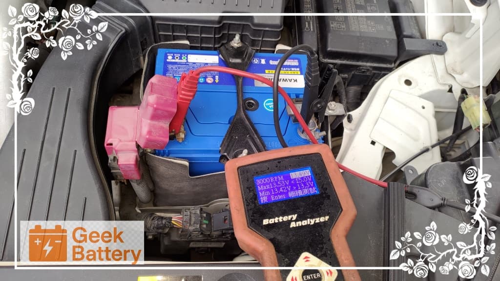 Luxgen URX 發電機 3000 RPM 動態回充檢測，實測電壓 13.49V