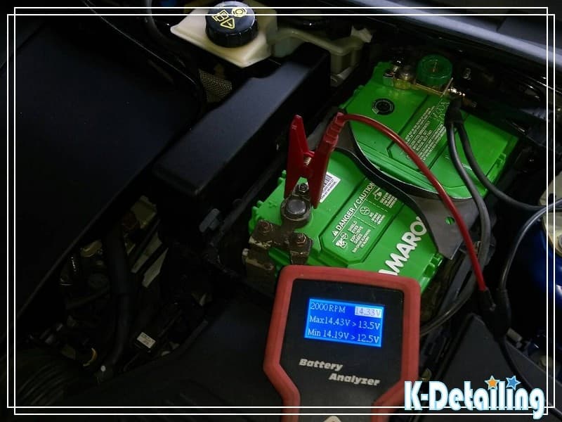 MAZDA3 發電機 2000 RPM 回充測試 14.33V 2006 MAZDA3 發電機 2000 RPM 回充測試電壓 14.33V