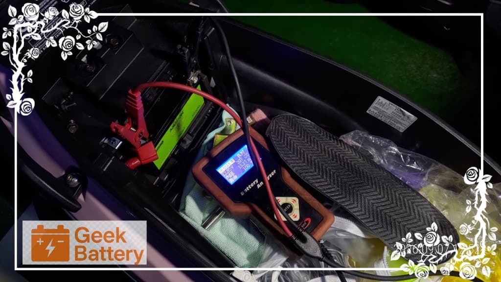 SYM WOO 新 AMARON 7A 電瓶安裝前靜態測試 12.85V 207CCA 內阻13.17mΩ
