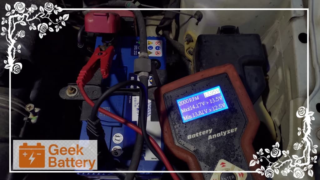 TOYOTA VIOS 換裝新電瓶發電機 2000 RPM 回充測試，實測電壓 13.95V 正常