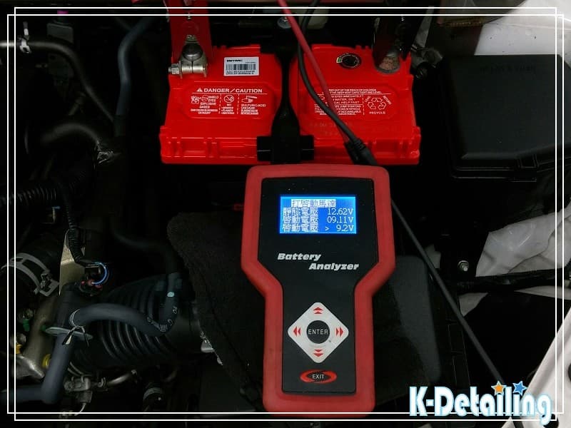 2018 TOYOTA YARIS 更換新電瓶後進行引擎啟動測試，實測啟動電壓 9.11V 表現合格